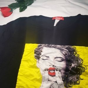 Graphic crop top with gold studs